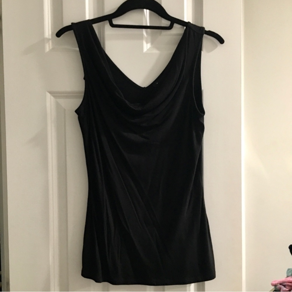 White House Black Market Black V-Neck Tank Top Size S